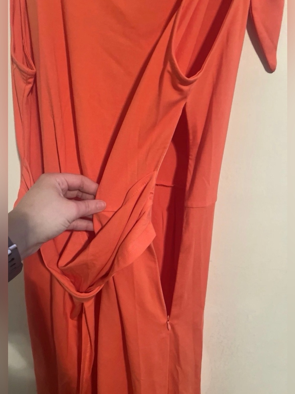 NWT Women’s JASAMBAC Sleeveless Orange Midi Dress with Knotted Waist Size XL - Picture 16 of 16